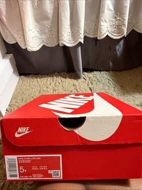 Nike Red & White Shoe Box with Bold Swoosh